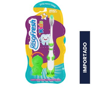 Escova Dental Risofresh Kids 3+ 1 Unidade + 1 Protetor De Cerda Dino Cores Variadas Sidney Oliveira