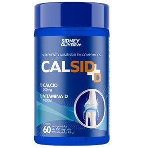 Cálcio Elementar 500Mg + Vitamina D3 1000Ui Calsid-D 60 Comprimidos Sidney Oliveira