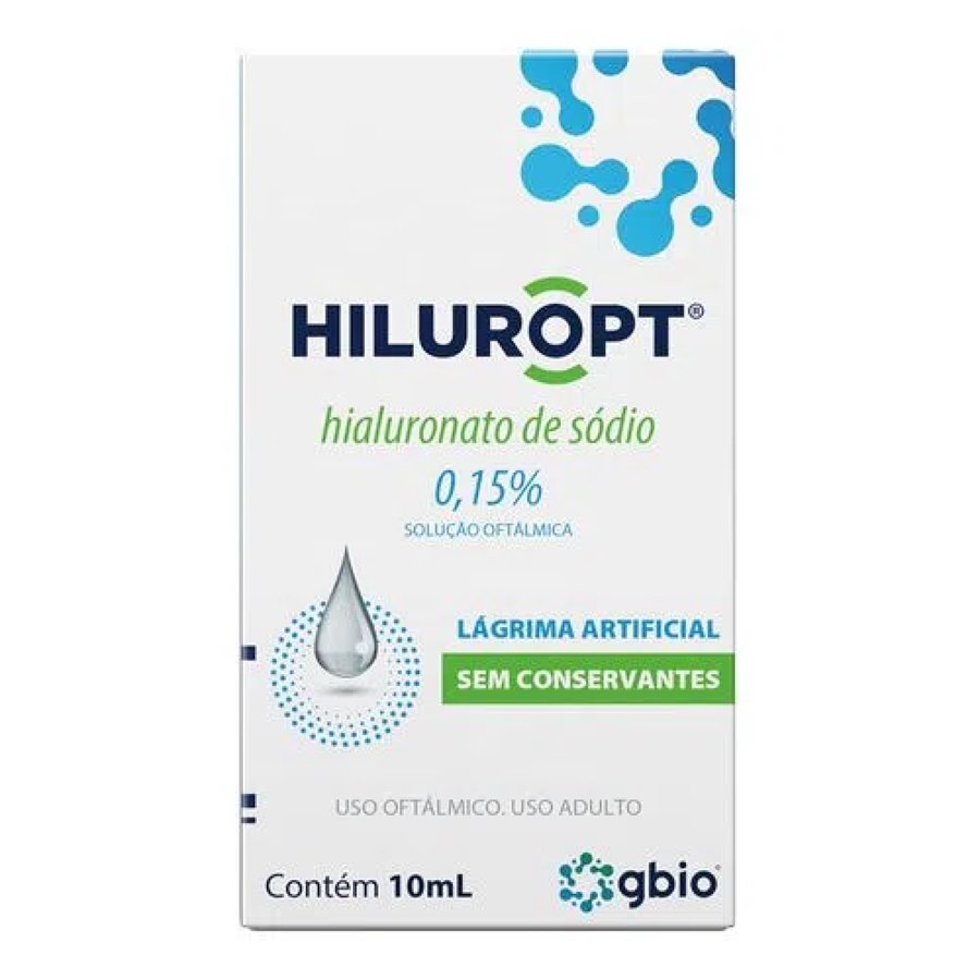 Hiluropt Hialuronato De Sódio 0,15% Lagrima Artificial Solução Oftálmica  10ml Gbio