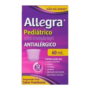 ANTIALÉRGICO ALLEGRA SUSPENSÃO 6MG/ML PEDIÁTRICO COPO 60ML
