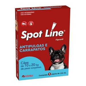 SPOT LINE ANTIPULGAS E CARRAPATOS 10 A 20KG 1,34ML 1 PIPETA CÃES