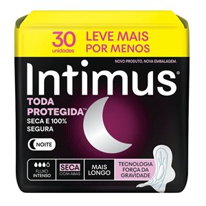 Absorvente Intimus Noturno Toda Protegida Cobertura Seca Com Abas - 30 Unidades