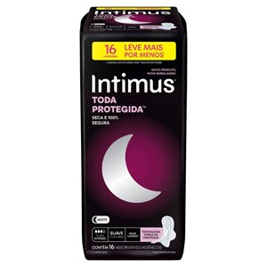 Absorvente Intimus Noturno Toda Protegida Cobertura Suave Com Abas - 16 Unidades