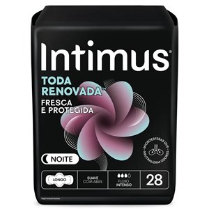 Absorvente Intimus Noturno Toda Renovada Cobertura Suave Com Abas - 28 Unidades