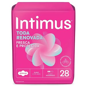 Absorvente Intimus Antibacteriana Cobertura Extra Suave Com Abas - 28 Unidades