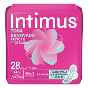 Absorvente Intimus Antibacteriana Cobertura Extra Suave Com Abas - 28 Unidades