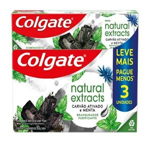 CREME DENTAL COLGATE CARVÃO ATIVADO NATURAL EXTRACTS PURIFICANTE 90G LEVE 3 PAGUE MENOS