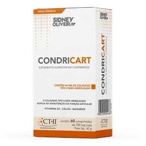 COLÁGENO TIPO II + CURCUMA + ÁCIDO HIALURÔNICO + VITAMINA D3 + MSM  CONDRICART CÚRCUMA 60 CÁPSULAS SIDNEY OLIVEIRA - Ultrafarma