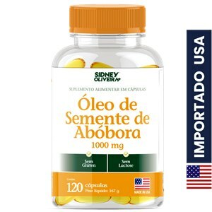 Óleo De Semente De Abóbora Made In Usa 120 Cápsulas Sidney Oliveira