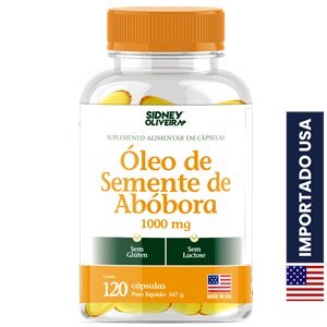 Óleo De Semente De Abóbora Made In Usa 120 Cápsulas Sidney Oliveira