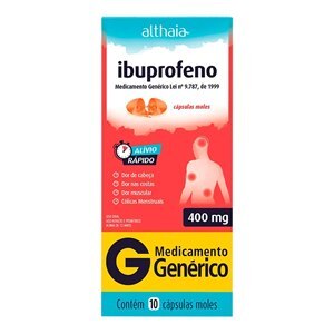 IBUPROFENO 400MG 10 CÁPSULAS MOLES - ALTHAIA - GENÉRICO 