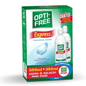 Opti Free Express Solucao Oftalmica 2 X 355ml Gratis Estojo De Lentes De Contato 710 Ml X 1