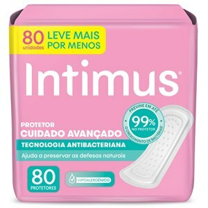 Protetor Diário Intimus Antibacteriana Sem Abas - 80 Unidades