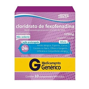 Fexofenadina 120Mg 10 Comprimidos - Teuto - Genérico