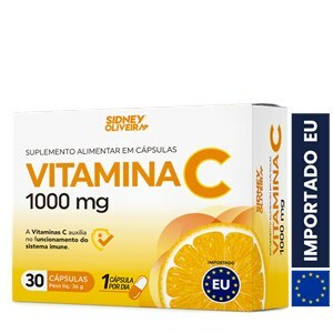 Vitamina C 1000Mg 30 Cápsulas União Europeia Sidney Oliveira
