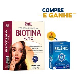 Biotina 45mcg 30 Cápsulas União Europeia Sidney Oliveira