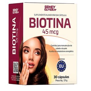 Biotina 45mcg 30 Cápsulas União Europeia Sidney Oliveira 
