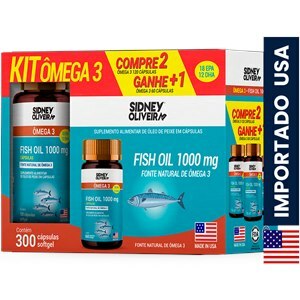 Ômega 3 1000Mg Kit Made In Usa Compre 2 Com 120 Cápsulas E Ganhe 1 Com 60 Cápsulas Sidney Oliveira