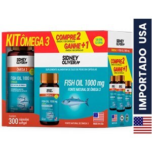 Ômega 3 1000Mg Kit Made In Usa Compre 2 Com 120 Cápsulas E Ganhe 1 Com 60 Cápsulas Sidney Oliveira