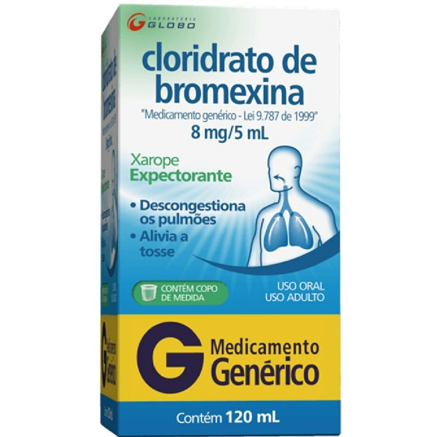 Cloridrato de Bromexina Xarope Adulto 120ml - Globo