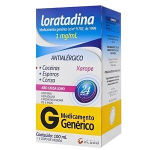 LORATADINA 1MG/ML XAROPE 100ML - GLOBO - GENÉRICO