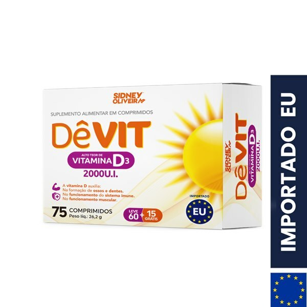 Vitamina D3 2000Ui Dêvit Leve 60 Comprimidos + 15 Grátis União Europeia ...