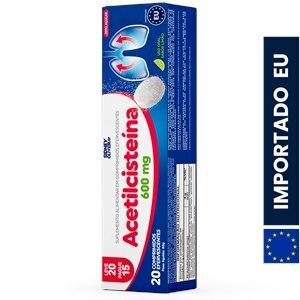 Acetilcisteína 600Mg 20 Comprimidos Efervescentes União Europeia Sidney Oliveira