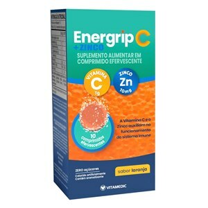 Vitamina C + Zinco - Energrip C 1G + 10Mg 10 Comprimidos Efervescentes