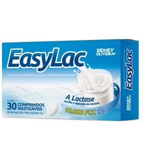 Easylac Lactase 10.000 Fcc 30 Comprimidos Mastigáveis Sidney Oliveira