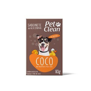 SABONETE GLICERINA COCO PET CLEAN PARA CÃES 80G