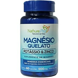 MAGNÉSIO QUELATO + POTÁSSIO + ZINCO 60 CÁPSULAS