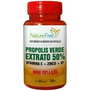 PRÓPOLIS VERDE EXTRATO 50% IMUNO TRIPLA AÇÃO NATUREFREE 60 CÁPSULAS