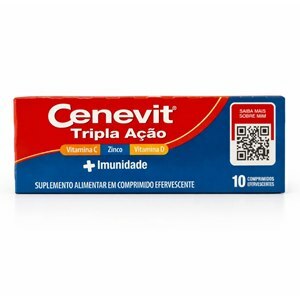 Vitamina C + D + Zinco Cenevit Tripla Ação 10 Comprimidos Efervescentes
