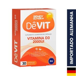 Vitamina D3 2000Ui Dêvit 30 Cápsulas União Europeia Sidney Oliveira