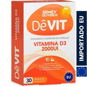 Vitamina D3 2000Ui Dêvit 30 Cápsulas União Europeia Sidney Oliveira