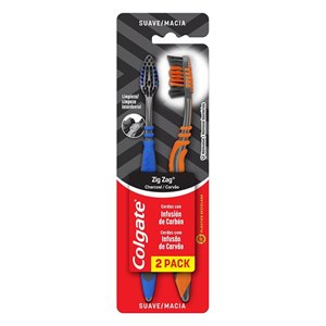 Escova De Dente Colgate Zig Zag Carvão Macia - 2 Unidades