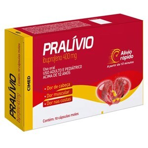 Pralívio Ibuprofeno 400mg 10 Cápsulas