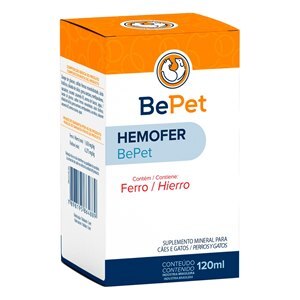 HEMOFER FERRO CÃES E GATOS BEPET 120ML  - VALIDADE NOVEMBRO/2024