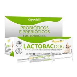 SUPLEMENTO LACTOBAC DOG  PROBIÓTICO E PREBIÓTICO PARA CÃES ORGANNACT 16G/13ML