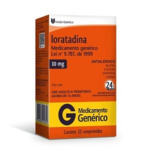 LORATADINA 10MG 12 COMPRIMIDOS - UNIÃO QUÍMICA - GENÉRICO