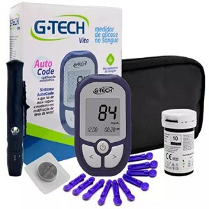 Medidor Digital Kit Medir Glicose Glicemia G-Tech Free - WebContinental