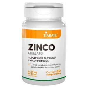 ZINCO QUELATO TIARAJU 29,59MG 60 COMPRIMIDOS