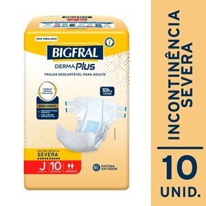 FRALDA GERIÁTRICA BIGFRAL DERMA PLUS REGULAR JUVENIL 10 UNIDADES