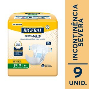 FRALDA GERIÁTRICA BIGFRAL DERMA PLUS REGULAR P 9 UNIDADES