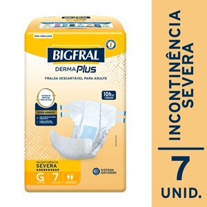 FRALDA GERIÁTRICA BIGFRAL DERMA PLUS REGULAR G 7 UNIDADES