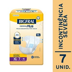 FRALDA GERIÁTRICA BIGFRAL DERMA PLUS REGULAR XG 7 UNIDADES