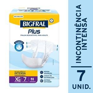 FRALDA GERIÁTRICA BIGFRAL PLUS REGULAR XG 7 UNIDADES