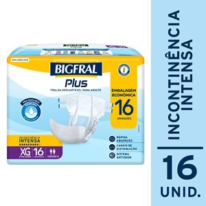 FRALDA GERIÁTRICA BIGFRAL PLUS ECONÔMICA XG 16 UNIDADES