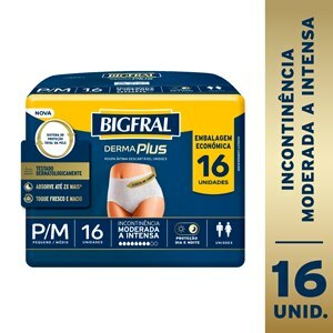 ROUPA ÍNTIMA BIGFRAL DERMA PLUS ECONÔMICA P/M 16 UNIDADES