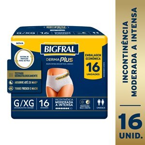 ROUPA ÍNTIMA BIGFRAL DERMA PLUS ECONÔMICA G/XG 16 UNIDADES